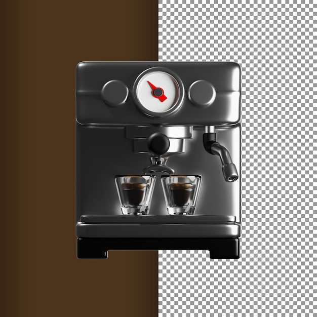 PSD Coffeeshop-Symbol Espresso-Maschine 3D-Rendering