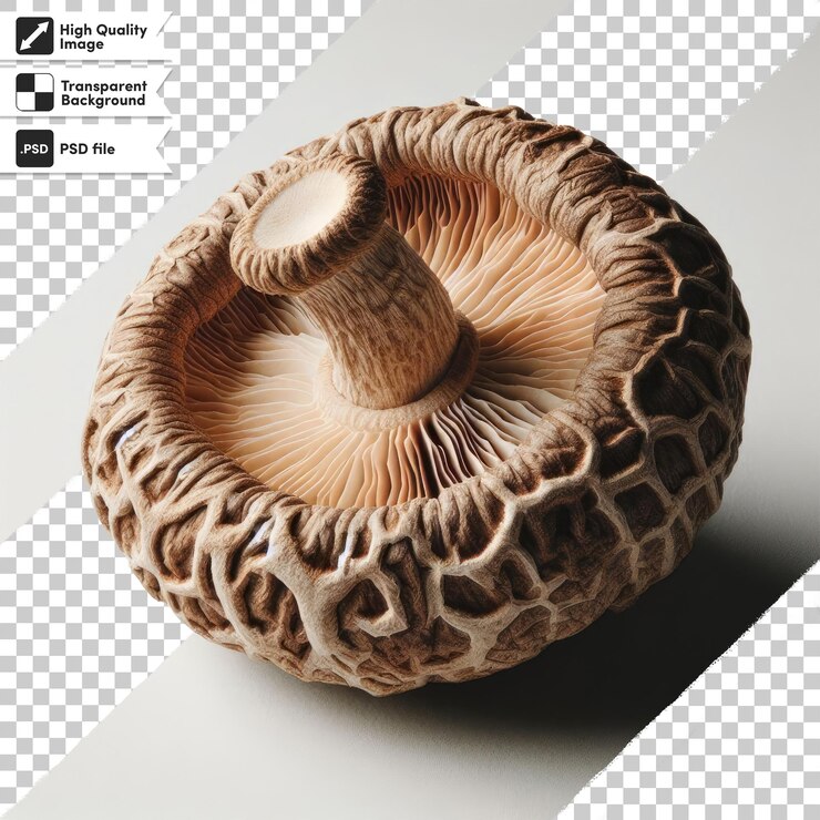 PSD psd cogumelo shiitake em fundo transparente com camada de máscara editável