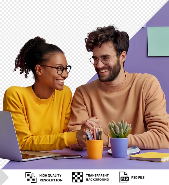 Psd collègues amicaux joyeux jeune adulte mulatte femme et homme caucasien se touchant les mains psd