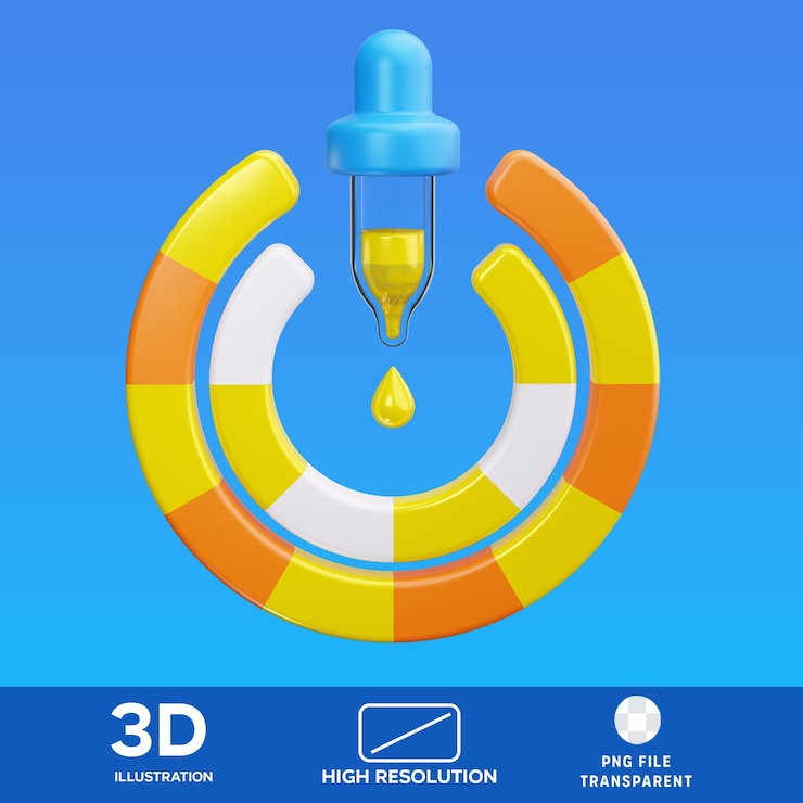 PSD psd color picker 3d illustration