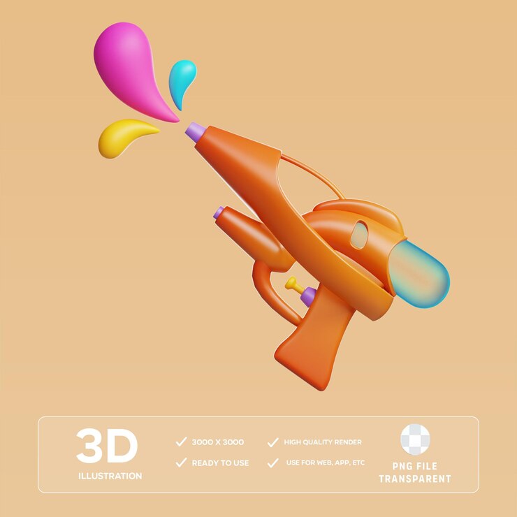 PSD psd color shotgun jogar ilustração 3d