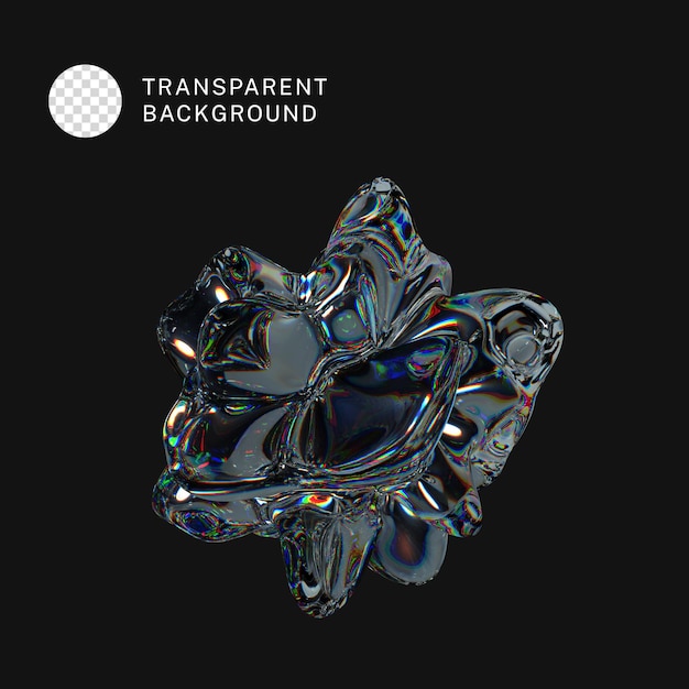 PSD Colorful modern shape dispersion effect glass material 3d rendering