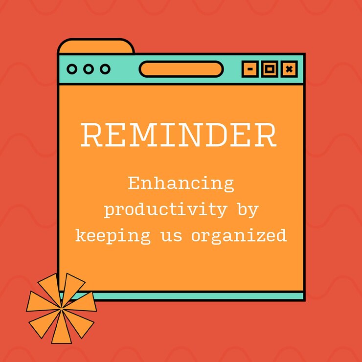 PSD psd colorful reminder pop up cartoon design concept per i social media e il modello di post di instagram