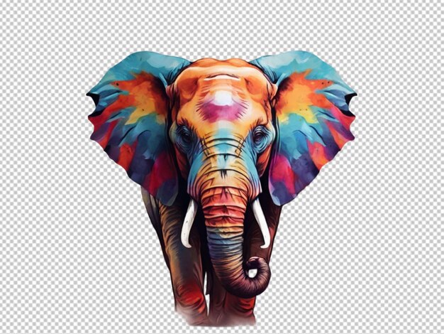 PSD psd de una colorida cara de elefante