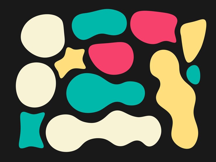 PSD psd coloridas formas abstratas modernas blob fluido desenhado à mão formas orgânicas sem costura