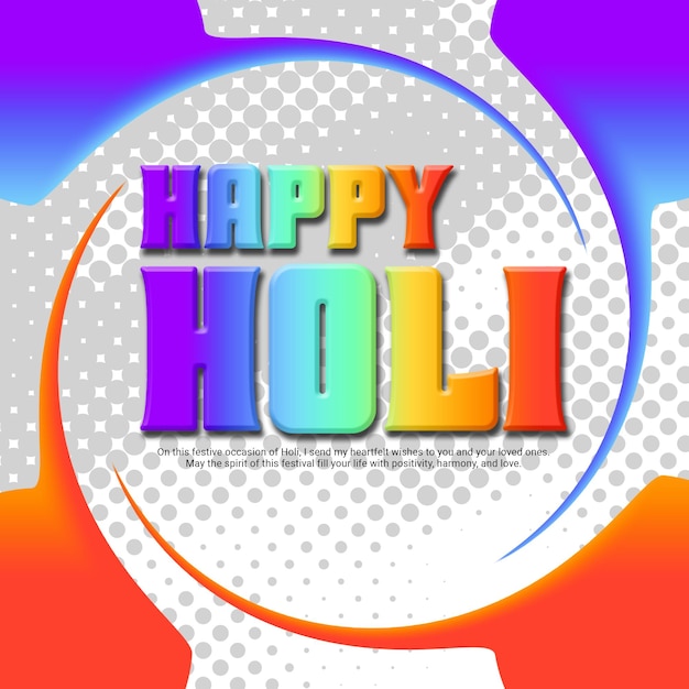 Psd colorido feliz holi dhuleti festival indiano postagem de mídia social