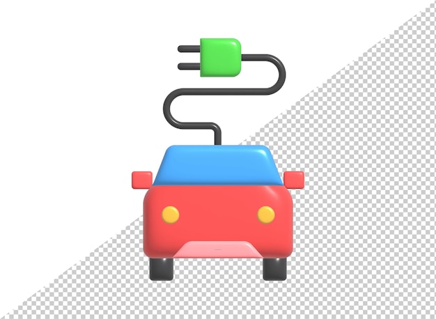 PSD psd comic-blasensymbol für elektroautos 3d-renderillustration