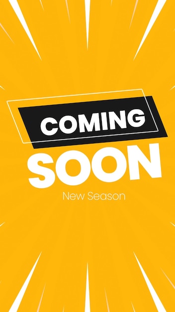 PSD Coming Soon Typographie-Design für soziale Medien und Instagram-Geschichtenvorlage