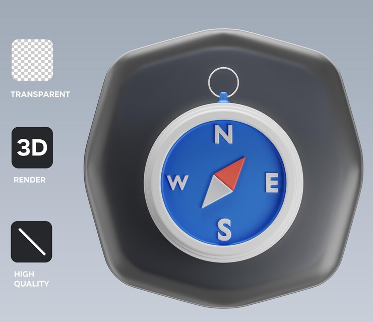 PSD psd compass 3d icon illustration