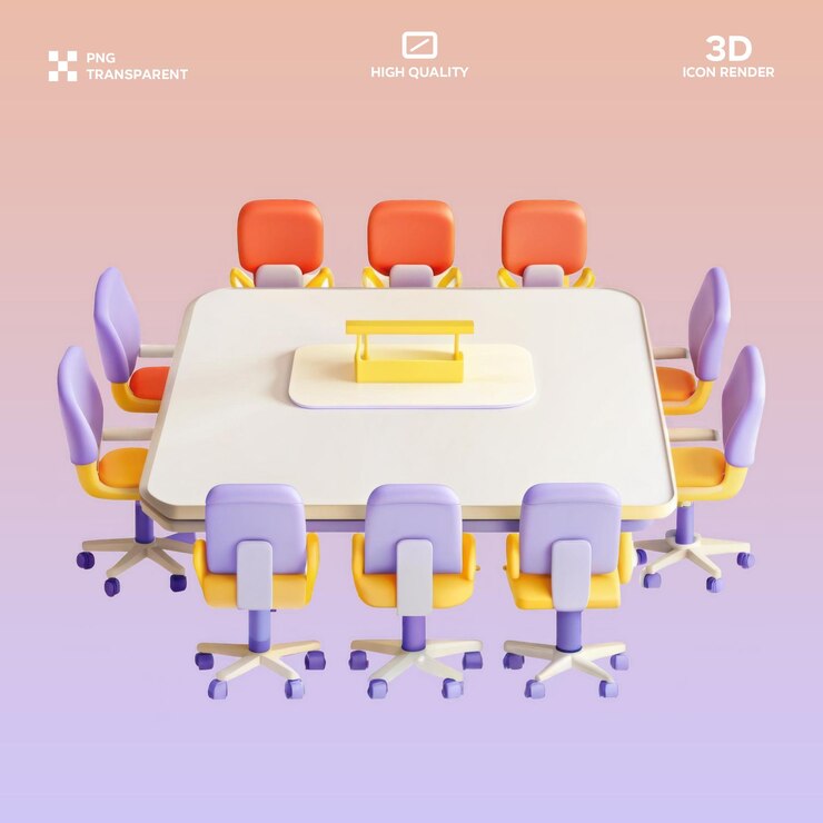 PSD psd conference table 3d illustration