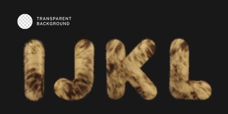 PSD psd un conjunto de letras de piel en 3d i j k l