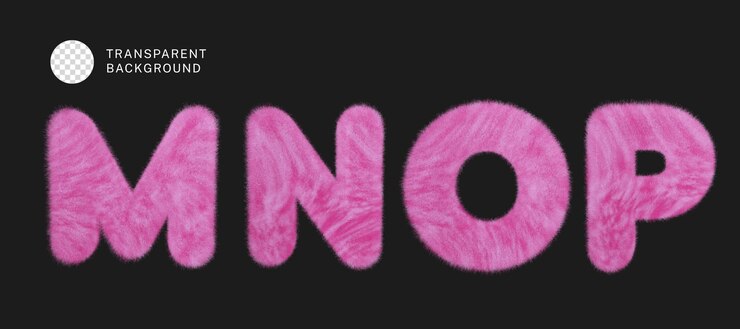 PSD un conjunto de letras de piel rosa 3D M N O P