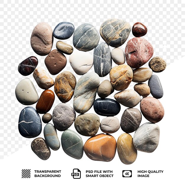 PSD psd conjunto de piedras o rocas aisladas sobre un fondo transparente png psd