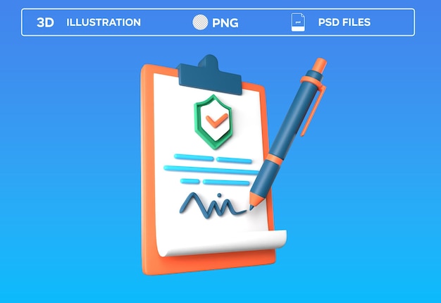 PSD Contract 3D icon