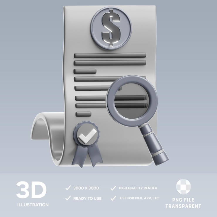 PSD psd contract sheet 3d illustration
