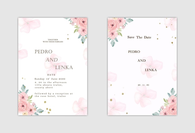 PSD psd convite de casamento floral macio