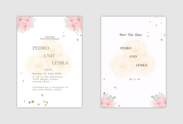 Psd convite de casamento floral macio