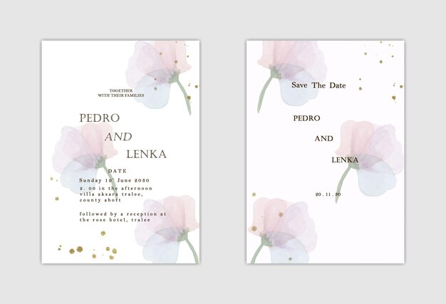 PSD psd convite de casamento floral macio