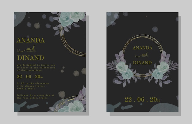 Psd convite de casamento floral