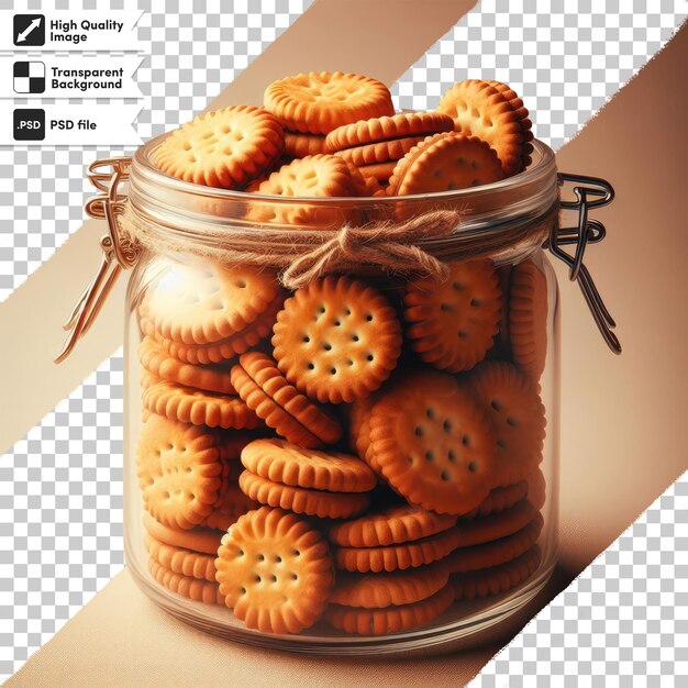 PSD psd-cookies in einem glas auf durchsichtigem hintergrund