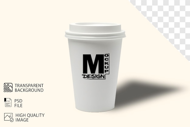 PSD Copo de café descartável isolado em um fundo transparente para cartaz e banner de mídia social