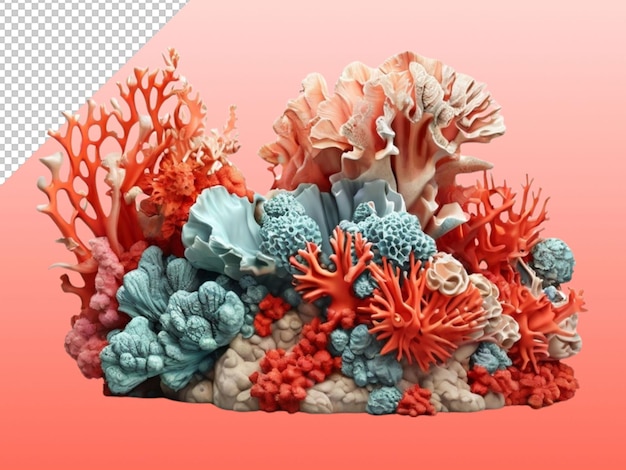 PSD psd de un coral sobre un fondo transparente