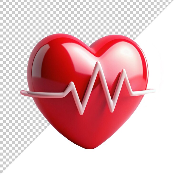 PSD corazón con un corazón en él que dice corazón con fondo transparente