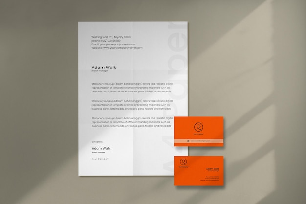 Psd Corporate Branding Mockup Letterhead and Business Cards