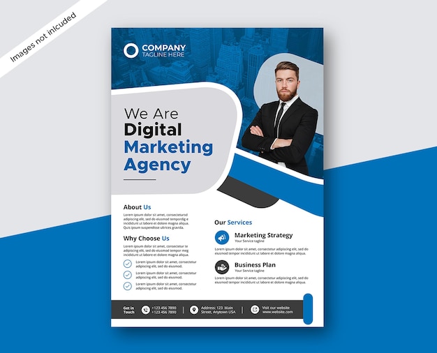 PSD Corporate Business Agentur für digitales Marketing Flyer Design-Vorlage