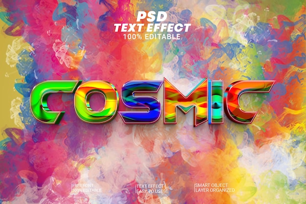 PSD psd cosmic bearbeitbare 3d-text-stil-effekt