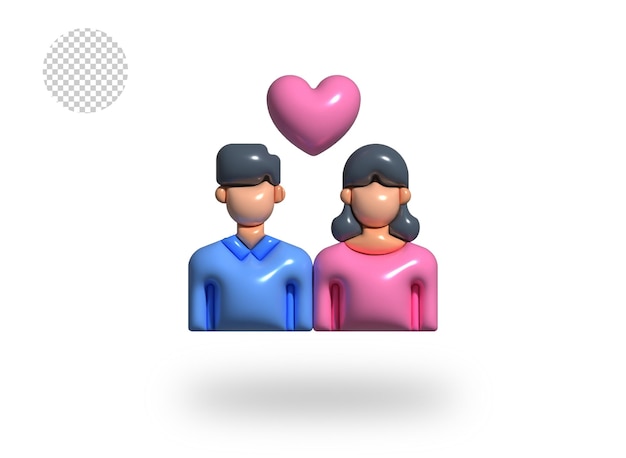 Psd Couple Transparent Bulle Comique Icône Illustration De Rendu 3d