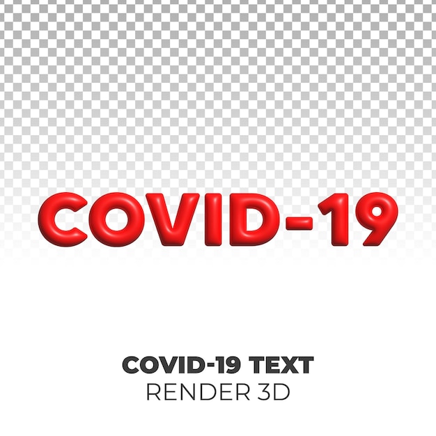 Psd covid-19 texto render 3d