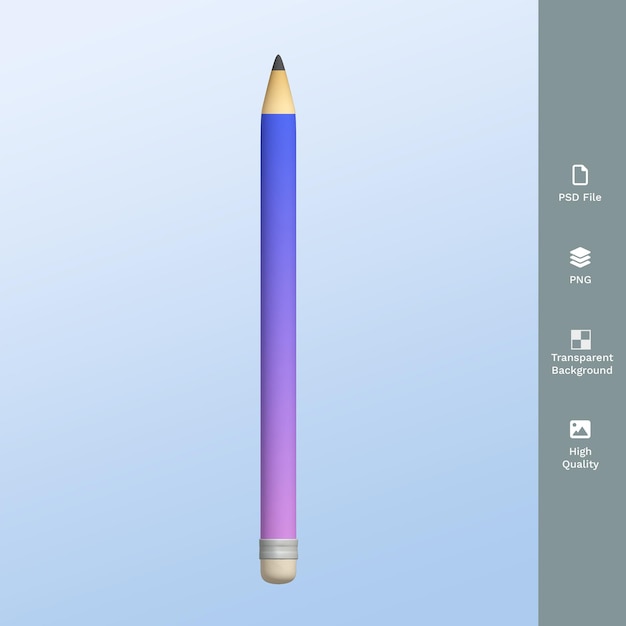 Psd Crayon Rendu 3d