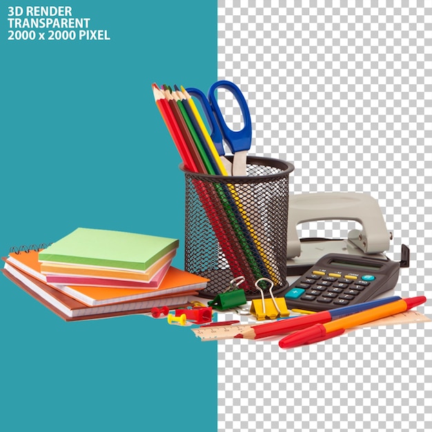 PSD de crayons stationnaires de retour à l'école