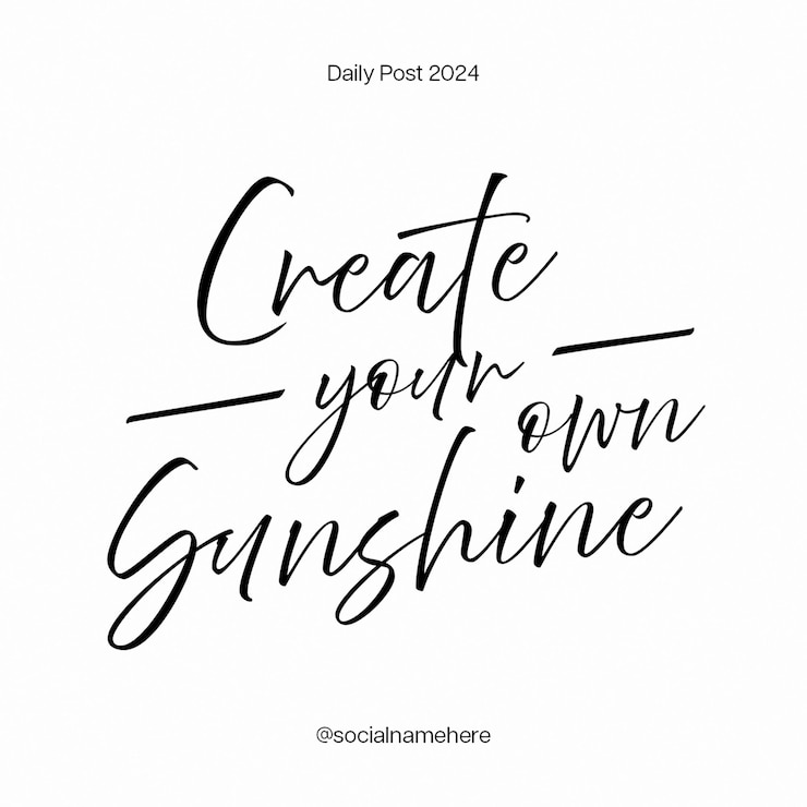 PSD psd crear su propio concepto de diseño de tipografía de sunshine para redes sociales e instagram