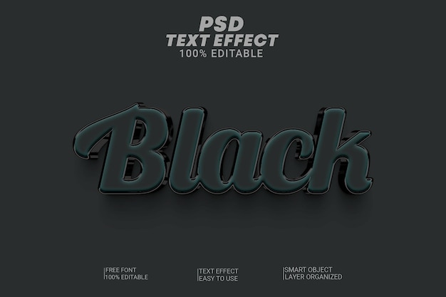 psd creative black 3d editable text effects style