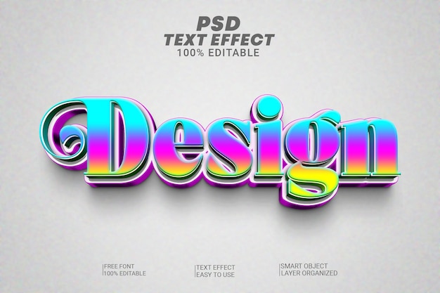 PSD psd creative design 3d style d'effets de texte modifiables