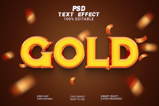 psd creative text style effect gold