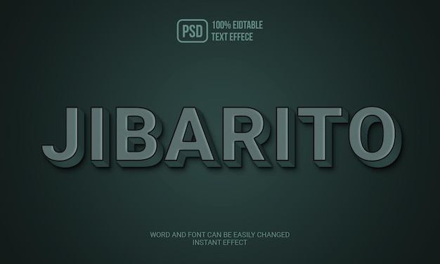 PSD creativo efecto de texto jibarito.
