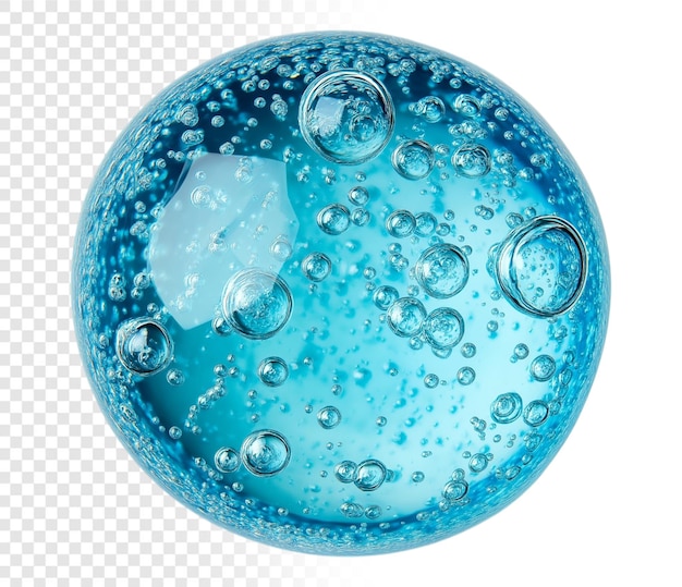 PSD Crème hydratante cosmétique molécule d'eau Essence cosmétique Bulle liquide Isolé sur transparent