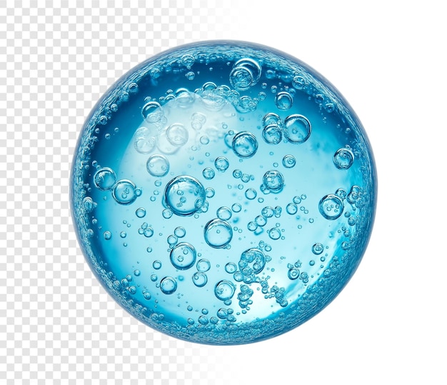 PSD Crème hydratante cosmétique molécule d'eau Essence cosmétique Bulle liquide Isolé sur transparent