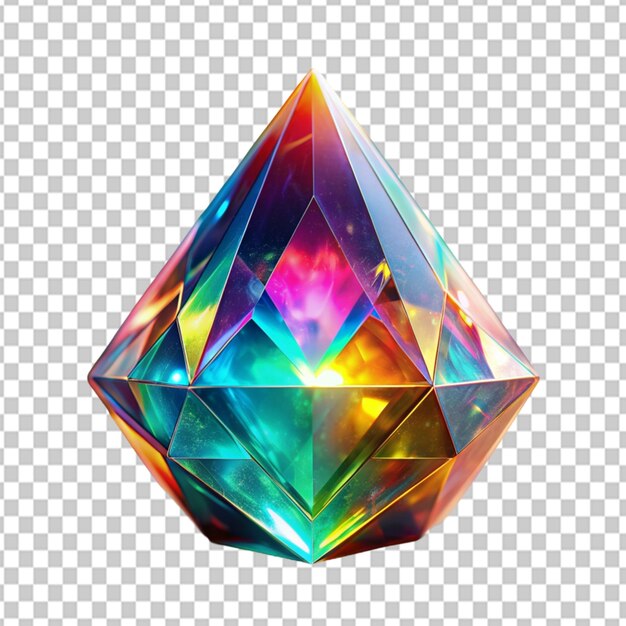 PSD psd de un cristal de joyería de piedras preciosas de prisma sobre un fondo transparente