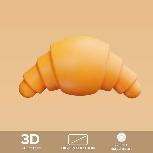 PSD-Croissant-Bäckerei 3D-Illustration