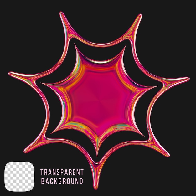 Psd cromo metálico y2k forma abstracta renderizado en 3D