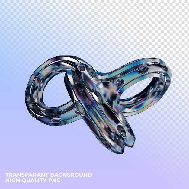 PSD cromo transparente con forma de renderización
