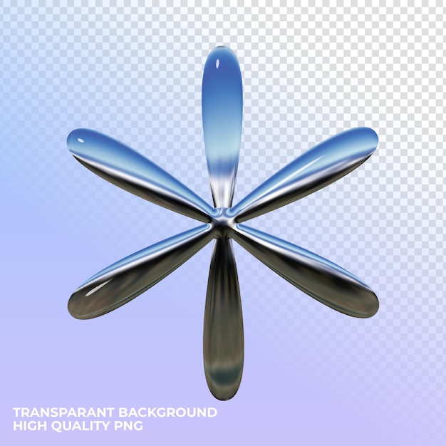 PSD cromo transparente con forma de renderización