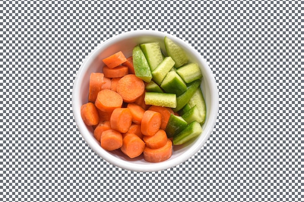 PSD Cuenco de verduras mezcla de ensalada de alimentos aislados sobre un fondo transparente