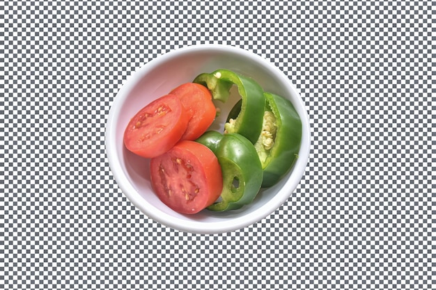PSD Cuenco de verduras mezcla de ensalada de alimentos aislados sobre un fondo transparente