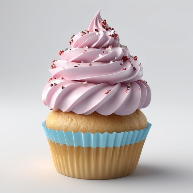 Un PSD de cupcake sur un fond blanc