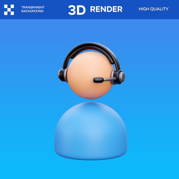 PSD Customer Support 3D illustration